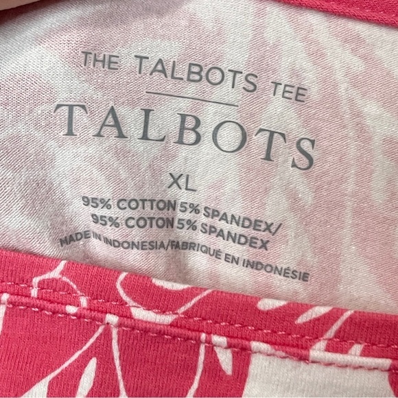 TALBOTS Tee in Pink Floral Print Sleeveless Boatneck, XL - Picture 7 of 8
